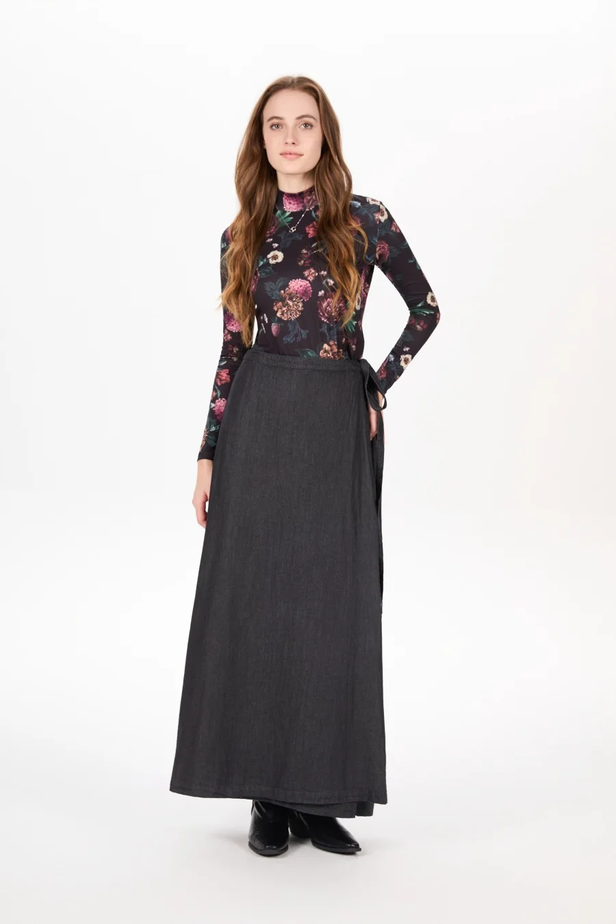 AS AW25 denim one pieces wrap skirts adjustable waist woman clothing - Image 2