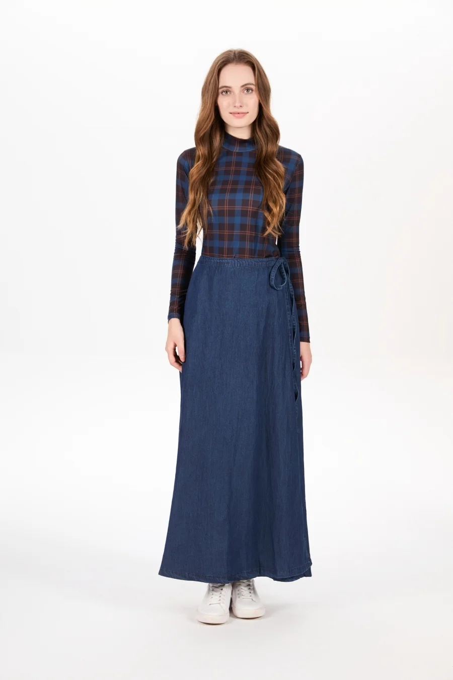 AS AW25 denim one pieces wrap skirts adjustable waist woman clothing - Image 3